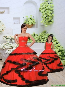 Most Popular Beading and Ruching Princesita Dress in Red
