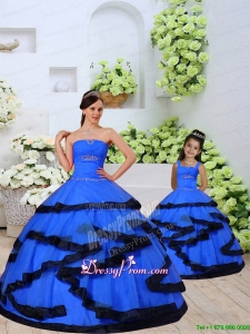 Most Popular Beading and Ruching Royal Blue Princesita Dress for 2015