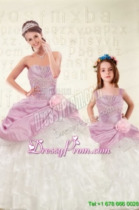 2015 Appliques and Ruffles Lilac Princesita Dress with Hand Made Flowers