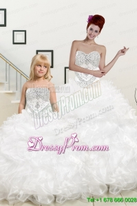 New Sweetheart Sweep Train Beading and Ruffles Princesita Dress for 2015