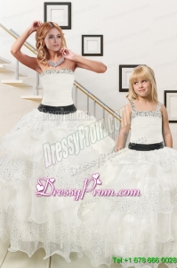 Sequins and Ruffles Ball Gown 2015 White Princesita Dress