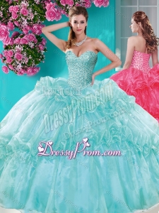 Exquisite Beaded and Pick Ups Quinceanera Dresses with Really Puffy