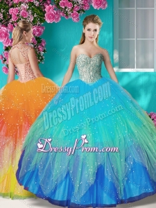 Fashionable Beaded and Applique Quinceanera Dress in Multi Color