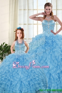 2015 Pretty Sweetheart Baby Blue Princesita Dresses with Beading