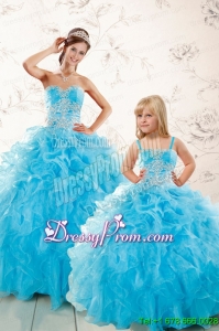 Aqua Blue Ball Gown Sweetheart Beading Princesita Dresses