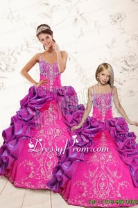 Classic Ball Gown Embroidery Court Train Princesita Dresses in Purple