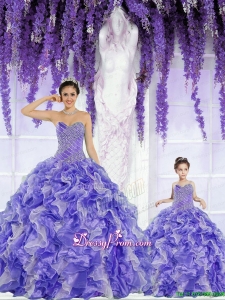 New Arrival Organza Purple Princesita Dress with Beading and Ruffles
