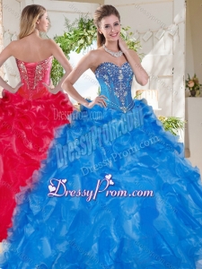 Fashionable Visible Boning Big Puffy Latest Quinceanera Dress with Beading and Ruffles