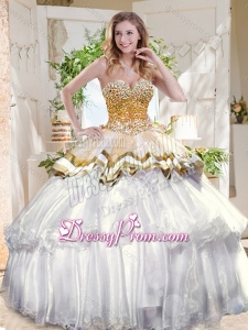 Pretty Big Puffy Beautiful Quinceanera Dress with Beading and Ruffles Layers