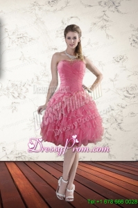 2015 New Style Cheap Strapless Prom Dresses with Beading and Ruffles