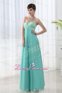 Empire Apple Green Sweetheart Backless Beading Prom Dress