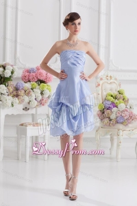 Lavender Strapless Short Taffeta Prom Dress with Bowknot