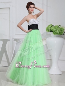 Apple Green Sweetheart Floor-length Sequins Apple Green Prom Dress