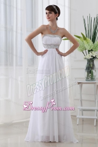 Strapless Beading and Ruching Backless Prom Dress