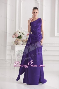 Column One Shoulder Floor-length Taffeta Prom Dress