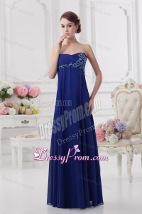 Sweetheart Dark Blue Appliques Floor-length Prom Dress