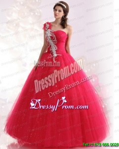 Pretty One Shoulder Dresses for a Quinceanera with Beading for 2015