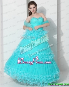 Pretty Sweetheart Quinceanera Dresses with Ruffled Layers and Beading