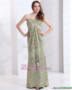 Cheap One Shoulder Floor Length Sequined Prom Dress for 2015