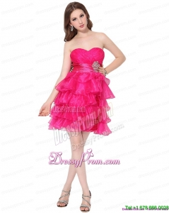 Clearance 2015 Sweetheart Prom Dresses with Ruffled Layers and Beading