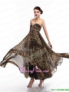 Designer Sweetheart Leopard Floor Length Prom Dress for 2015