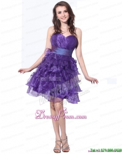 Fashionable and Pretty Sweetheart Short Prom Dresses with Ruffled Layers