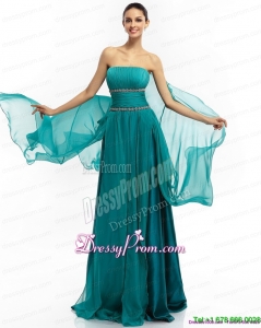 Fashionable 2015 Inexpensive Strapless Prom Dress with Ruching and Beading