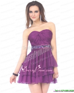 Vintage 2015 Beautiful Sweetheart Mini Length Prom Dress with Sequins and Ruching