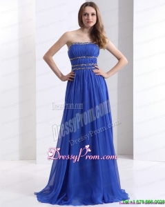 On Sale 2015 Strapless Prom Dress with Ruching and Beading