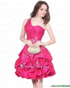 On Sale One Shoulder Beading Prom Dress with Pick Ups