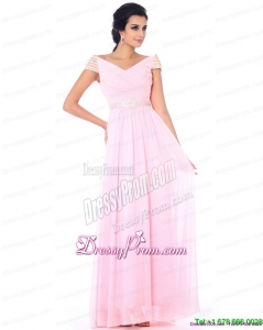 2015 High End Off the Shoulder Beading Prom Dress in Baby Pink