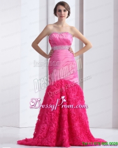2015 Unique Wonderful Strapless Prom Dress with Ruching and Beading