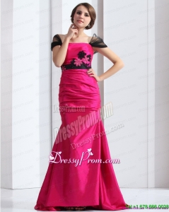 High End 2015 Prom Dress with Brush Train and Hand Made Flowers