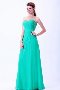 Turquoise Sweetheart Ruched Long Prom Evening Dress Autumn