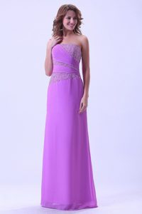 Soft and Feminine Empire Floor-length Lavender Prom Dress