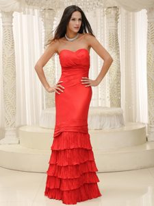 Multi-layer Ruches Prom Celebrity Dress Mermaid Floor-length in Fashion