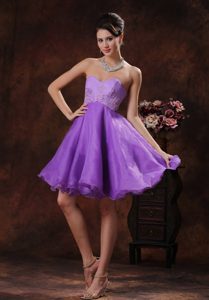 Lake Forest CA Lavender Organza Prom Theme Dress with Appliques