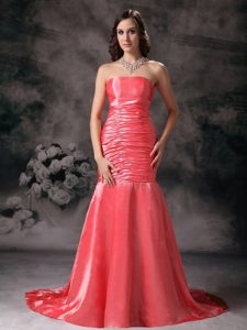 Los Altos CA Watermelon Mermaid Brush Train Prom Theme Dresses