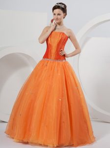 Attractive Lace up Back Strapless Dresses for 15 Beading in Organza