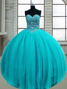 Pretty Sleeveless Lace Up Floor Length Beading Quinceanera Dresses