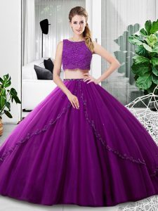 Top Selling Sleeveless Lace and Ruching Zipper Sweet 16 Dress