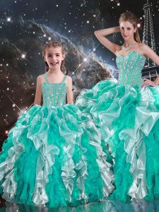 Sleeveless Beading and Ruffles Lace Up 15 Quinceanera Dress