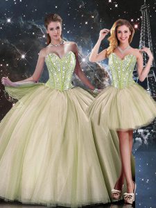 Sweetheart Sleeveless Lace Up Quinceanera Gown Multi-color Tulle