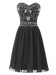 Custom Fit Black Sweetheart Lace Up Beading Homecoming Dress Sleeveless