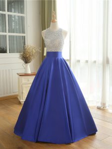 Sleeveless Backless Floor Length Beading