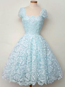 Cap Sleeves Lace Lace Up Dama Dress for Quinceanera