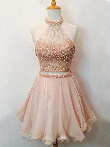 Exquisite Sleeveless Lace Up Knee Length Beading Court Dresses for Sweet 16