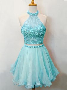 Beauteous Sleeveless Beading Lace Up Dama Dress for Quinceanera