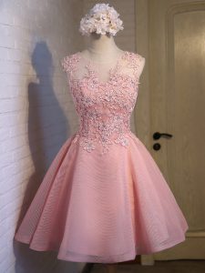 Exceptional Organza Sleeveless Mini Length Court Dresses for Sweet 16 and Lace