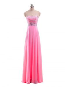 Inexpensive Sleeveless Zipper Floor Length Beading Prom Party Dress